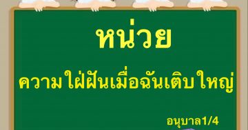 หน่วย ความใฝ่ฝันเมื่อฉันเติบใหญ่ อนุบาล1/4